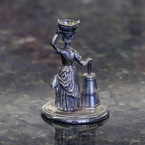 Victorian Sterling Silver Milkmaid Figurine/Paperweight - Edward, John, & Wm. Barnard