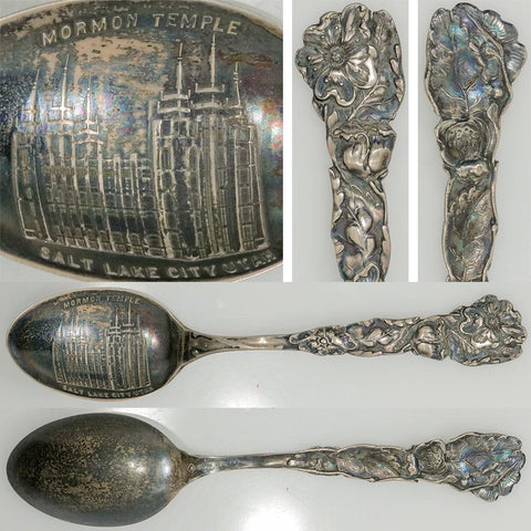 Early 20th Century Fressenden & Co. Sterling Mormon Temple Salt Lake City UT Souvenir Spoon