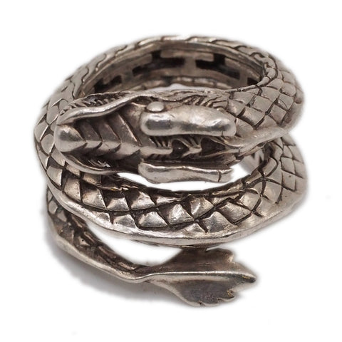John Hardy Dragon Coil Ring Sterling Naga - Size 6.25