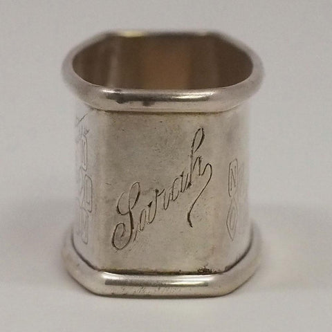 Webster Sterling Silver Napkin Ring - Monograph "Sarah"