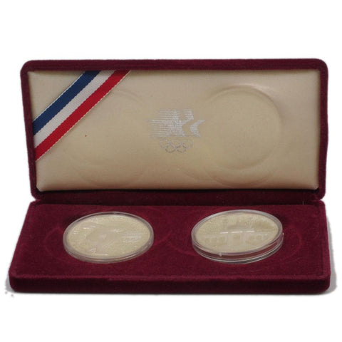 1983-1984 United States Olympic Coins 2-Coin Proof Set in OGP w/ COA