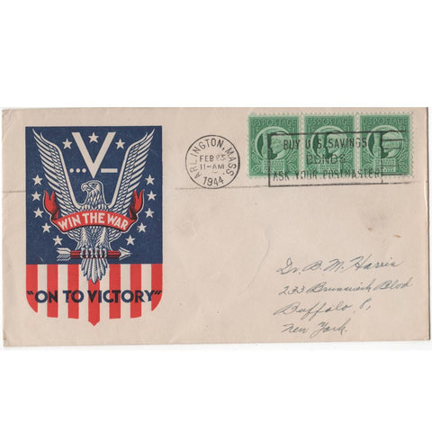 Feb. 23, 1944 "On to Victory" WW2 Patriotic Cover