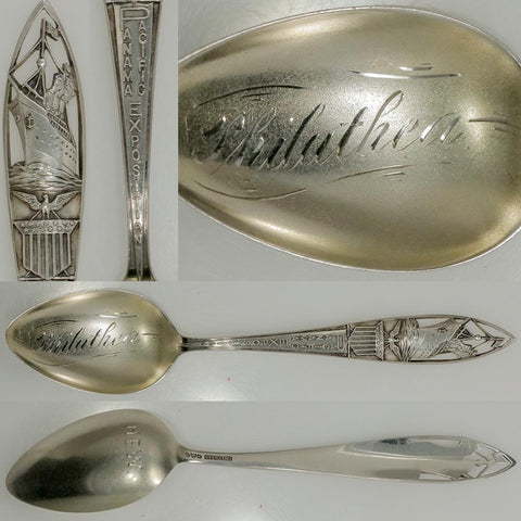 1915 Watson Co Sterling Silver Panama Pacific Expo Souvenir Spoon