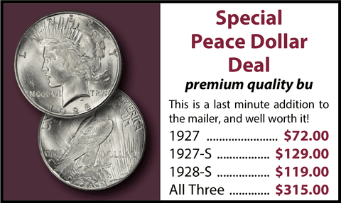 Special Peace Dollar Deal - 1927 • 1927-S • 1928-S