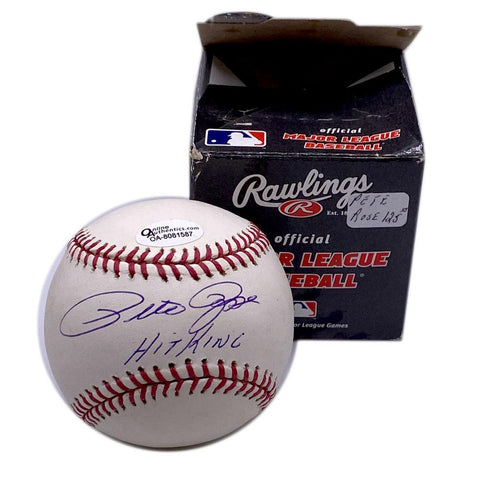 Pete Rose (Reds) "Hit King" Autographed OMLB Baseball