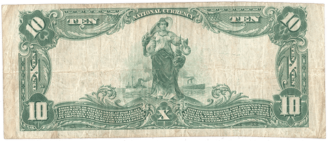 1902 Plain Back $10 Virginia National Bank of Petersburg, VA Charter 7709 - Very Fine