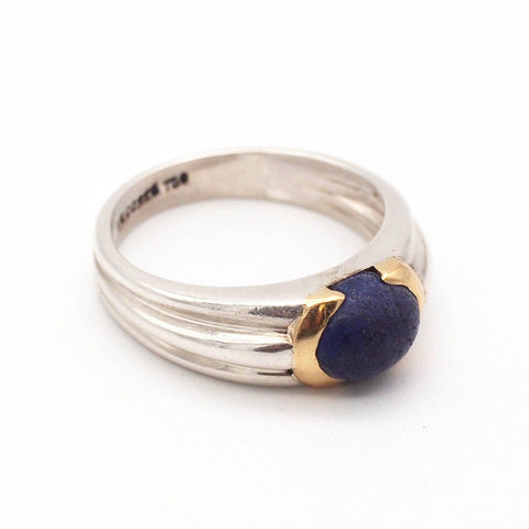 Tiffany & Co. Sterling Silver/18K Gold Lapis Lazuli Cabochon Ring