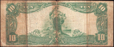 1902 Plain Back $10 First National Bank of Portsmouth, VA Charter 9300 - Net VG/Fine