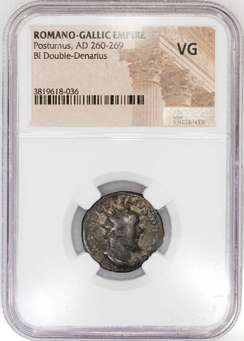 Romano-Gallic Empire, Postumus BI Double-Denarius, 260-269 AD, NGC Very Good