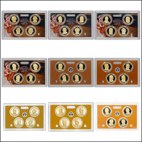 2007 - 2015 Presidential Proof Sets (4 Coins Per Set/9 Sets)