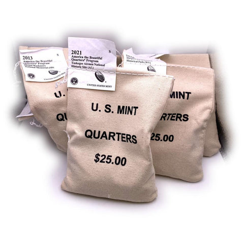 100-Coin $25 America The Beautiful Quarter Bags - Well Kept Bags