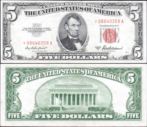 1963 $5 Legal Tender Star Notes - Multiple Grades Available