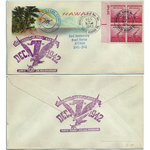 Dec. 7, 1942 Remember Pearl Harbor Honolulu Cancel Naval Censor