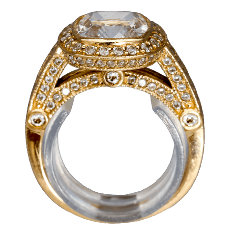 QVC 14K Yellow Gold & CZ Diamonique Ring, Size 6