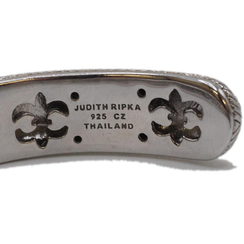 Judith Ripka Sterling Silver CZ Hinged Cuff Bracelet