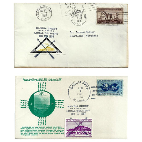 1956 & 1957 Sandia Crest Local Delivery First Day Covers