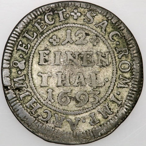 1693-EPH German States, Saxony Silver 1/12TH Thaler KM.638 - Fine/Very Fine