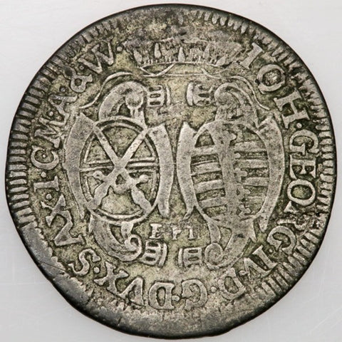 1693-EPH German States, Saxony Silver 1/12TH Thaler KM.638 - Fine/Very Fine