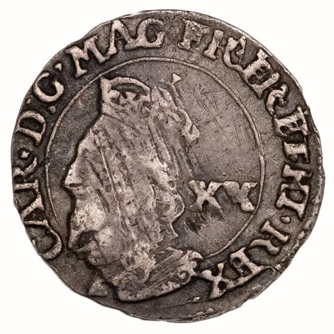 Scotland 1625-49 Charles I AR Twentypence (Bust to Edge) - Very Fine Detail