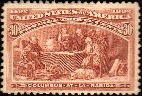 Scott #239 1893 30¢ Columbus at La Rabida - Very Fine OG Hinged