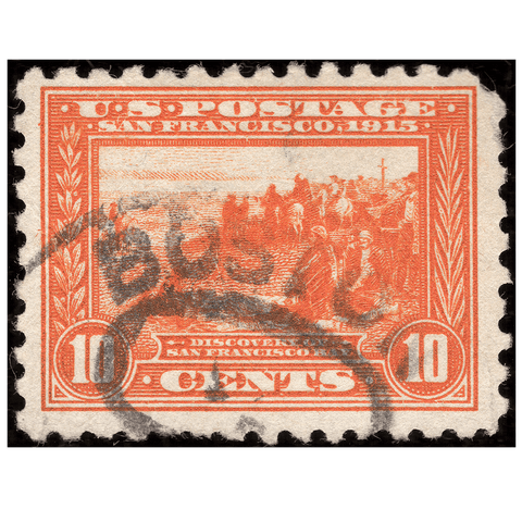 Scott #404 1915 10¢ Panama Pacific - Used, BOSTON Cancel