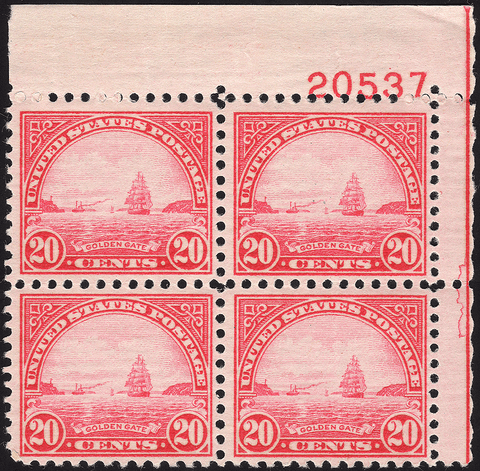 Scott #567 20¢ Golden Gate Block of Four - Mint OG N.H. VF