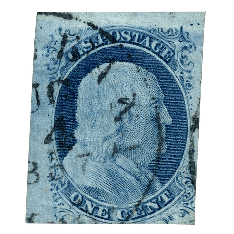 Scott #9 1851 1c Benjamin Franklin - F/VF Used NH