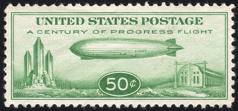 Scott C18 50¢ US Century of Progress "Baby Zeppelin" Stamp - Mint OG N.H. VF
