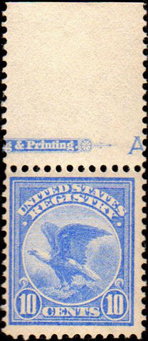 Scott #F1 1911 10¢ Registration Stamp Pale Ultramarine - Very Fine OG NH