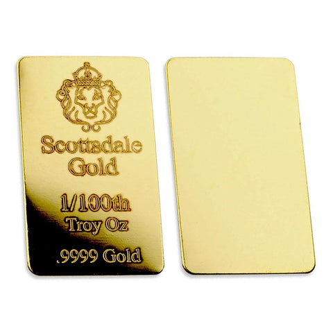 1/100th Ounce Scottsdale Mint .9999 Fine Gold Bars