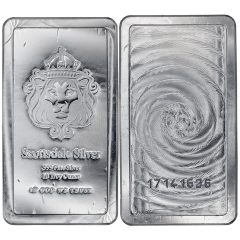 10 oz Scottsdale Mint .999 Silver "Stacker" Bars - Lowest Price Available!