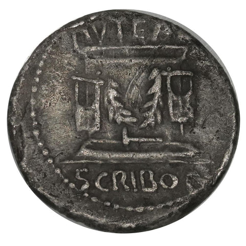 Roman Republic, L Scribonius Libo AR Denarius, 62 BC - Very Fine+ (lt. damage)