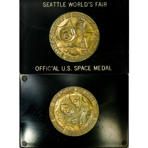 1962 Seattle Worlds Fair Official U.S. Space Bronze Medal - Uncirculated