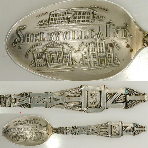 Sterling Silver Shelbyville Indiana Souvenir Spoon