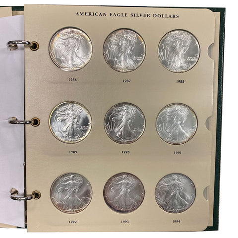 1986 to 2012 American Silver Eagle Set in Littleton Bookshelf Album
