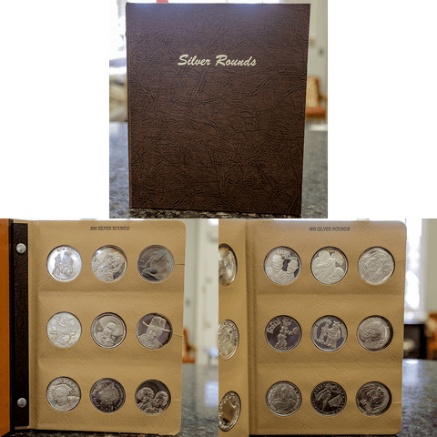 45 All Different 1 oz .999 Silver Rounds in Deluxe Dansco Silver Round Book