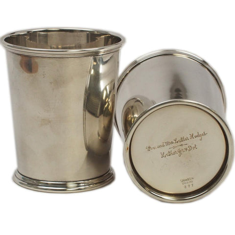 Pair S. Kirk & Son 277 Sterling Mint Julep Cups