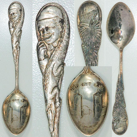 Old Point Comfort Souvenir Spoon - Sterling Silver Virgiania Leaf Bowl  Engraved - Wilson Brothers Jewelry