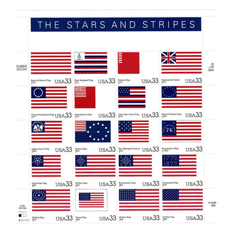 2000 33c Scott #3403 Stars and Stripes Sheet (20) MNH