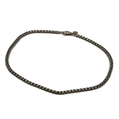 David Yurman Sterling Silver Box Chain with 14k Gold DY Tag
