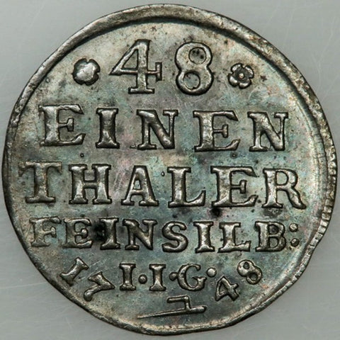 1748 German States, Stolberg Silver 1/48TH Thaler KM.230 - AU
