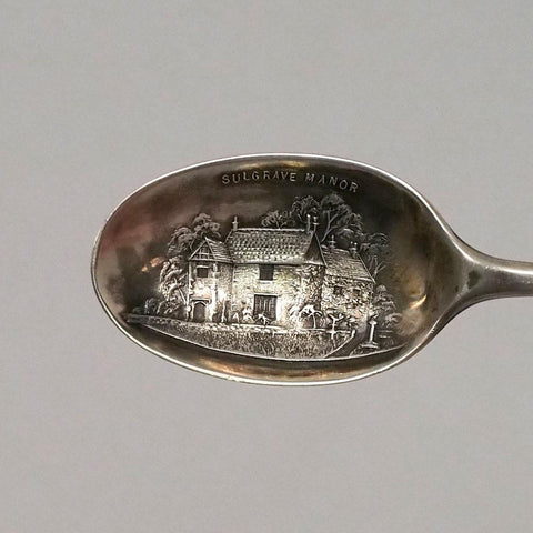 1923 Thomas Bradbury & Sons Sulgrave Manor Sterling Souvenir Spoon (Ancestral Home of George Washington)