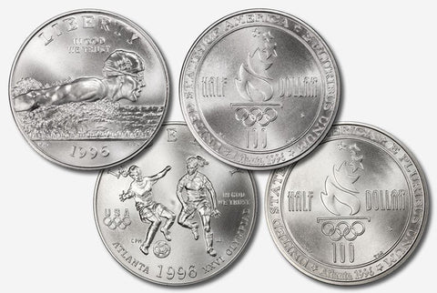 1996-S Swimming & Soccer Commemorative Half Special - Gem Brilliant Uncirculated in Original Mint Capsules
