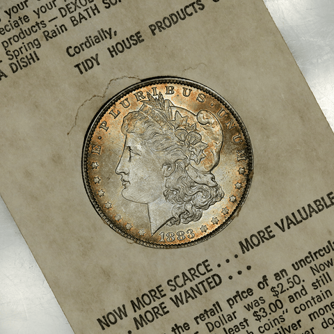 1883-O Morgan Dollar in Vintage "Tidy House/Omaha Coins" - Choice Toned Uncirculated