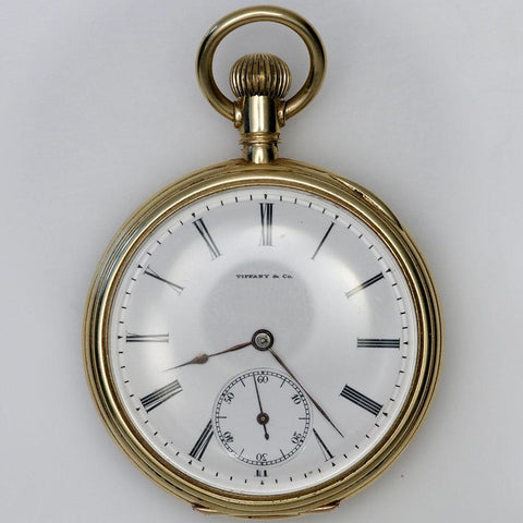 1910 Tiffany & Co. 18K Gold Openface Pocket Watch - Agassiz 16 Jewel Size 18s