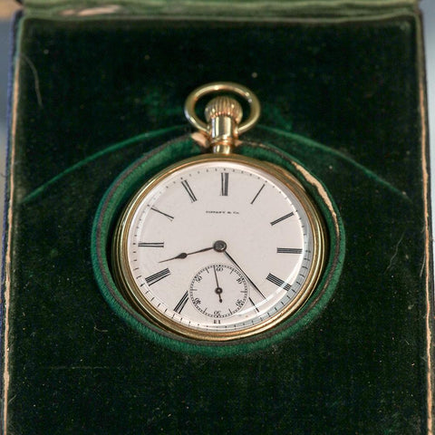 1910 Tiffany & Co. 18K Gold Openface Pocket Watch - Agassiz 16 Jewel Size 18s