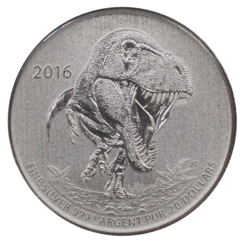 2016 Canadian T-Rex $20 Fine Silver Coin - Gem Unc in OGP