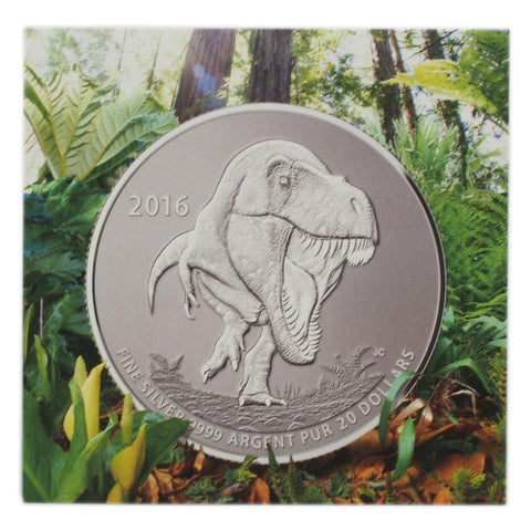 2016 Canadian T-Rex $20 Fine Silver Coin - Gem Unc in OGP
