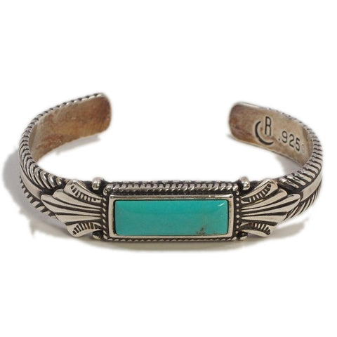 Signed Carolyn Pollack Relios Southwest Sterling Turquiose Cuff Bracelet