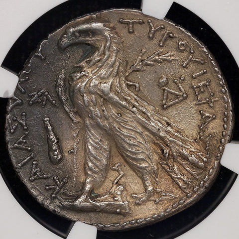 Phoenicia, Tyre AR Shekel 126/5 BC-67/8 AD, NGC Choice AU 5/4